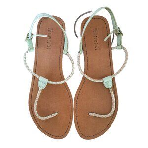 FOREVER 21 SANDALS SIZE 8 PINK/MINT GREEN+PINK